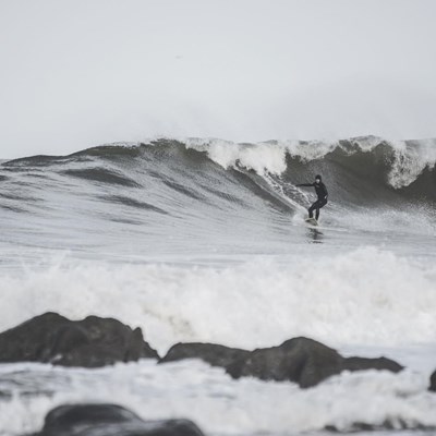 Winter surf #england #devon #localbrand #cold #water #endless #swell #rocks #surf