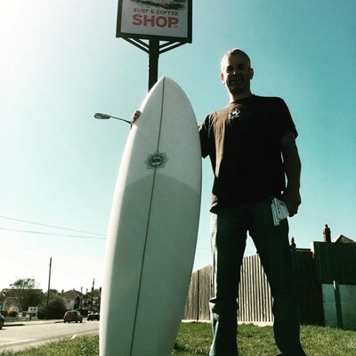 Thomas Gibson with his new Bing Dharma 2.0 5'6 | @bingsurfboards