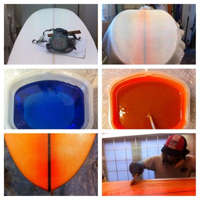 #Customlongboard in progress with #resintint shape your own with #victorhugoelias in our #surfshop in #surfcity #scheveningen