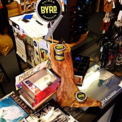 Come get some  BYRD Hair pomade and look slick for this summer weather!! Superior Quality, Classic Surf style and wax based with medium sheen. You'll be looking sharp all day with this stuff in your Hair