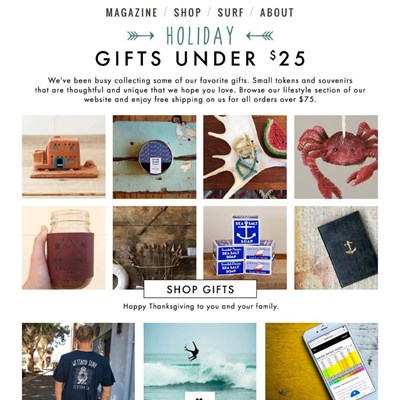 Tuesday email is out!Check out our Holiday goodies at shopwetsand.com