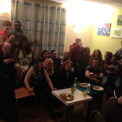 The group all dressed in sparkles for New Years Eve