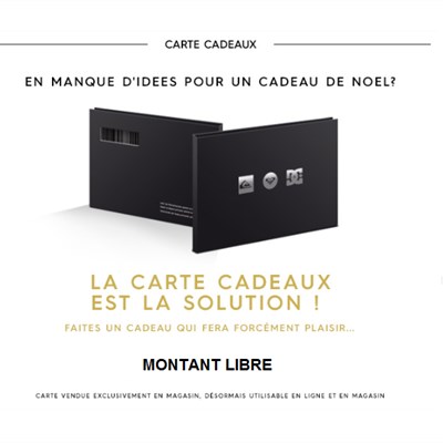 En manque d’idées pour un cadeau de NOEL.... La carte cadeaux est la solution!