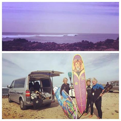 just before surfing a spot on the north shore with Janni and Sonni.....