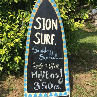The Sion Sunday Social debuts today with plenty of waves out front, Rob on the decks, a la carte dishes all day and of course the half price mojitos!