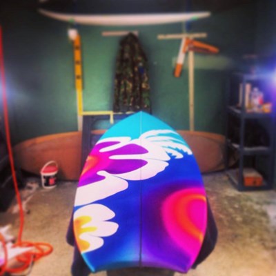 Custom board that is a work of art for Christmas that you can surf on and admire? That's right, order your Christmas gift now!