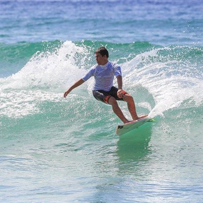 Sorrel Hayes Teamrider surfing in Eloureas Boardriders comp in the opens (Pic Ian McDonald)