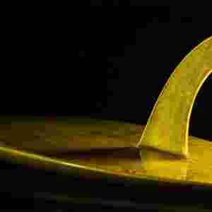 The 24 carat Golden Surfboard by Ellie Miller, the Aureus 